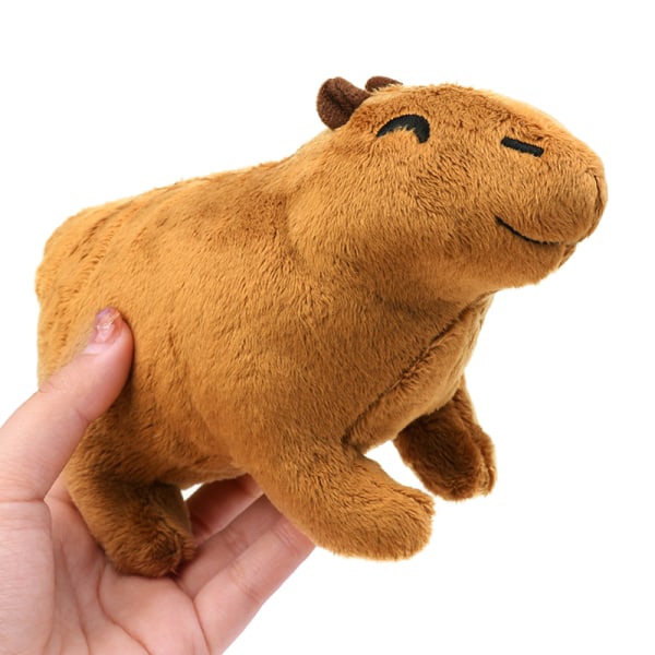 18 cm Simulering Fluffig Capybara Gosedjur Dockor Barnleksak Brow Brown One Size