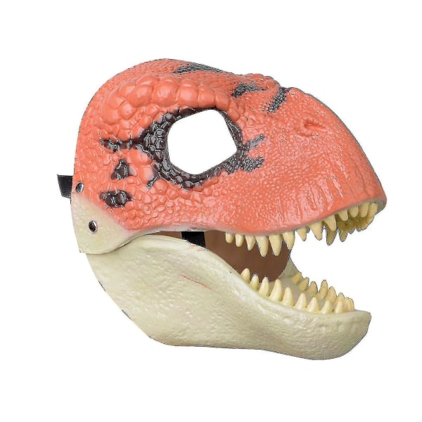 Dinosaur Mask Hodeplagg, Jurassic World Dinosaur Leker med åpning, bevegelig kjeve, Velociraptor Mask & Tyrannosaurus Rex Mask Bundle Orange