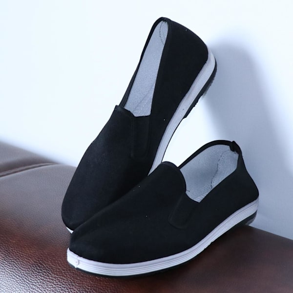 Kinesiske traditionelle Kung Fu Kampsport Tai Slipper Sko Black 43 Size