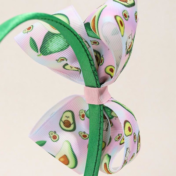 6 st Girls Bow Pannband Hårband Fruit Print Ha