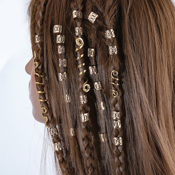 Retro etnisk ormform Smutsigt hårklämma Irländskt hårtillbehör Dreadlocks Hårklämma Gold