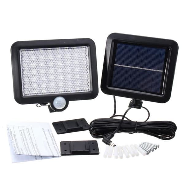 56 LED Solar Sconce Væglys Belysning Bevægelsessensor Udendørs Have NF