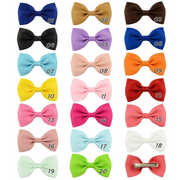 40 kpl 7 cm Crocodile Grosgrain Ribbon Hårklämmor för baby