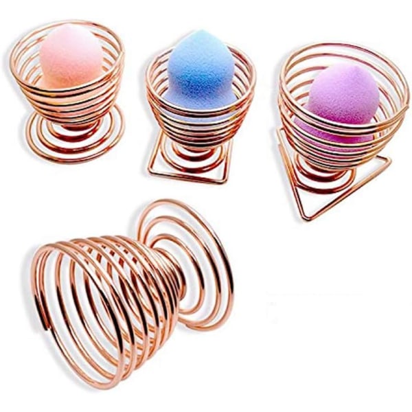 3 STK Make-up svampeholder (guld+sølv+roséguld), skønhedssvamp