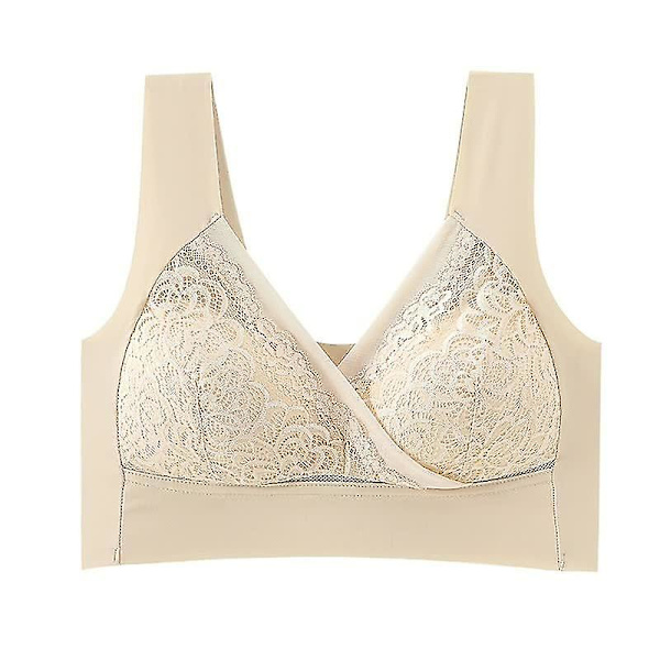 Dam Bralette Push-up BH Sömlösa Vestee Spetsunderkläder Apricot Apricot M