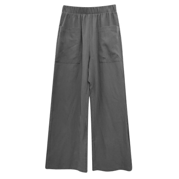 Dammode Casual Lösa Breda Ben Byxor Gray Gray M