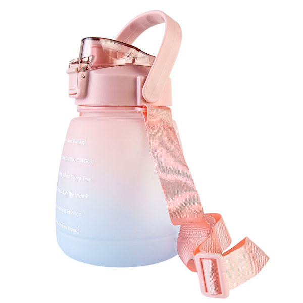 Bærbar vandflaske BPA-fri 1400ML drikkedunk med tidsmarkering Gradient Blue