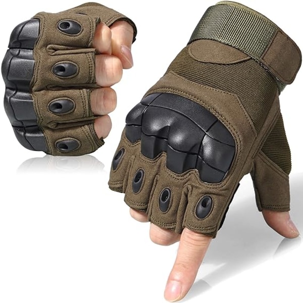 Taktiska fingerlösa handskar för motorcykeljakthandskar (grön)
