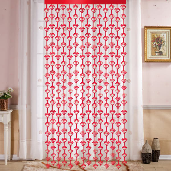 Metallisk trådgardindekor og flaggvimpelbanner til red