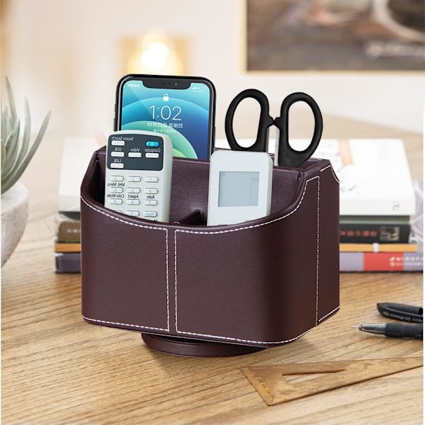Bordfjernkontrollholder Skinnfjernkontroll Caddy 360 grader roterbar TV-fjernkontrollholder Fjernkontroll Organizer