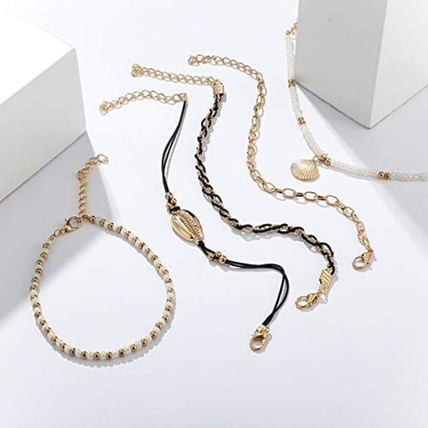 Bohemian Style Beaded Ankles 5 Pack