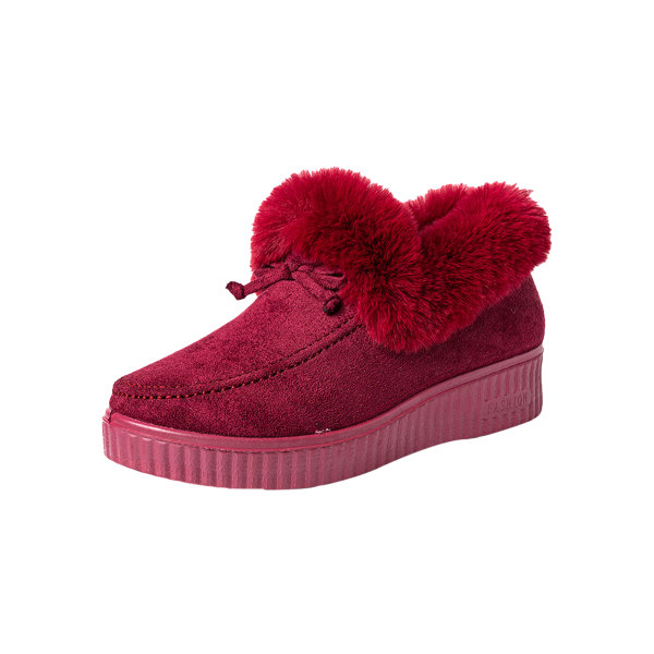 Muoti Naisten Non Moccasins Pehmovuorattu Pidä Lämpimänä Loafers Punainen Röd US 10