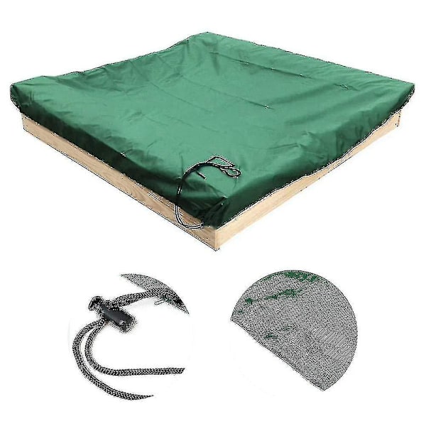 Dammtätt skydd Sandbox Cover Vattentätt Sandlåda Pool Cover Green Green 150*150