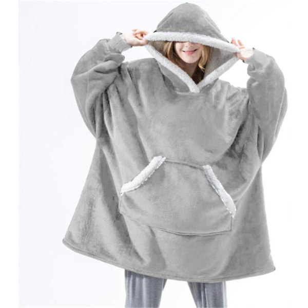 Felt genser Oversized hette light grey