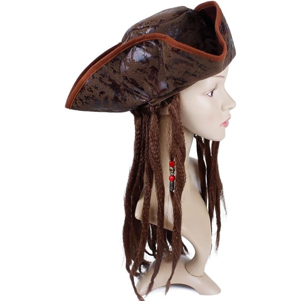 Witch Doctor Top Hat med Dreads One Size, Multicolor
