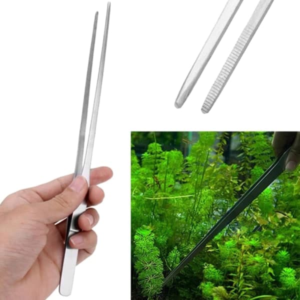 Rustfritt stål akvarium pinsett tank, 27 cm