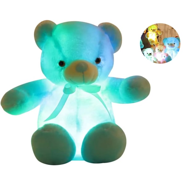 Lysande LED Färgglada Nalle Nattlampor Lysande Glöd Glödande Teddy Bear Gosedjur Plyschleksak Barn Kvinnor