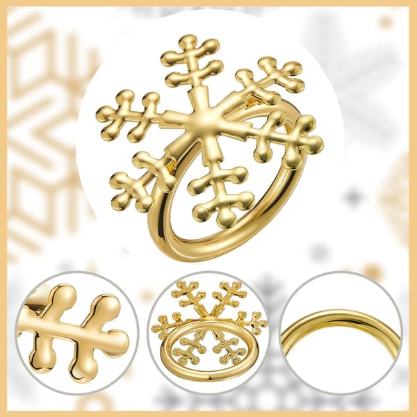 Servietringe til bryllup Sæt med 6 stk - Snowflake Gold Servietringe til