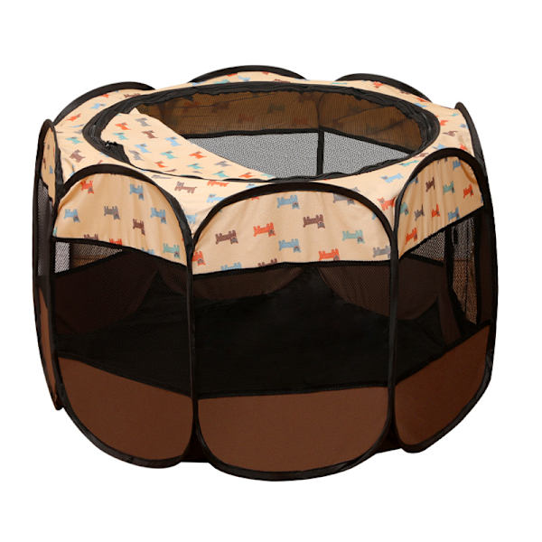 Bärbart hopfällbart husdjurstält Hundhusbur Kaffe valp Kaffe valp S:73*73*43cm