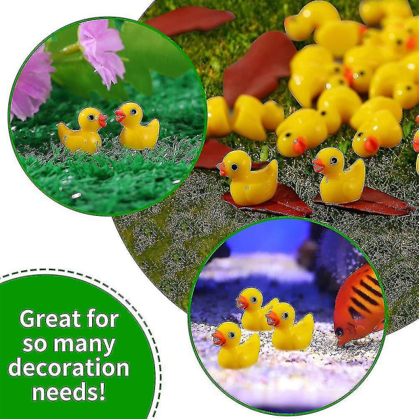 100pc Mini Gula Ankor Ankungar Tiny Duckies Trädgård Landskap Akvarium Dockhus Krukväxter Dekoration