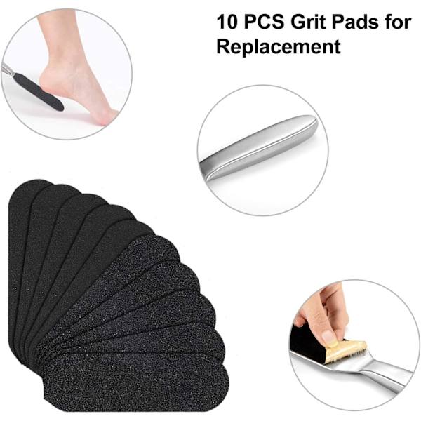 Fodfil, Callus Remover, Pedicure værktøj, med 10 sandpapir