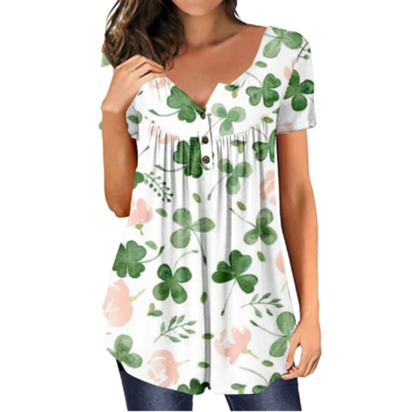 Kvinners St. Patrick's ay kortermet T-skjorte Casual Pullover D D L