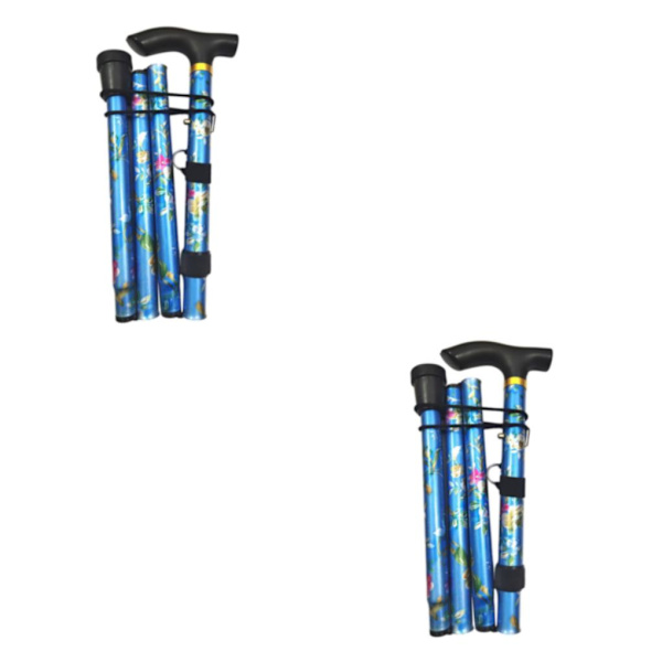 1/2/3 Foldestang Justerbar 5 Sektions Hånd Campingstang Blå 84-93 cm Blue 84-93cm 2Set