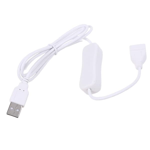 Hvit Rask Overføring USB 2.0 Hvit forlengelseskabel med strømbryter