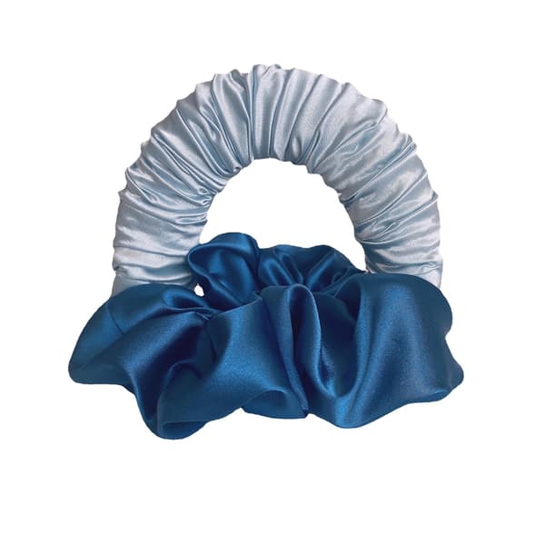 Pandebånd Silke Ribbon Roller Blue