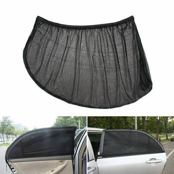 2x Bil bakre sidofönster Mesh Solskydd Skärmskydd UV- cover