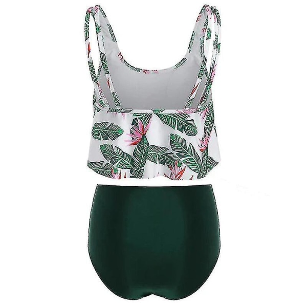 Dam Volanger Tankini Bikini Set Hög midja Baddräkt Strandbadkläder M M 2XL