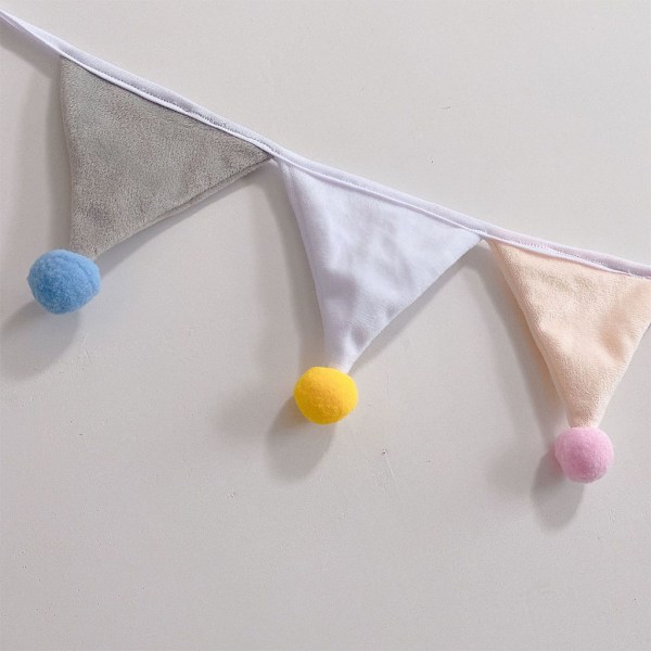 Mjuk plyschvimpel dekorativ för banderoll för bröllopsfödelsedagskalas Baby för triangel Flaggor Dekoration Flagga Skin-frien