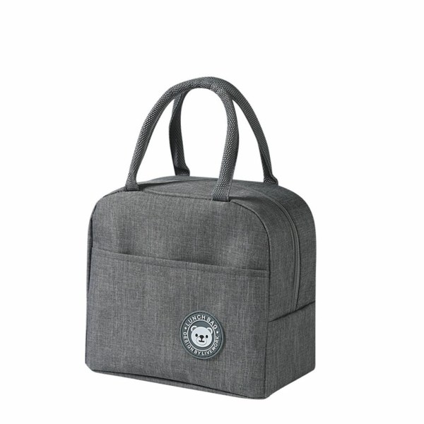 Ny Bärbar Thermal Värmeisolerad Lunchbox kylväska Grey