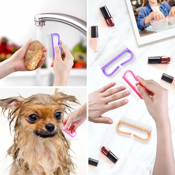Handle Grip Kynsiharja, Kynsiharjat Käsi Kynsiharja Cleaner Kuorintasarja Pedikyyri varpaille ja kynsille (4 kpl) Aurinkoharja