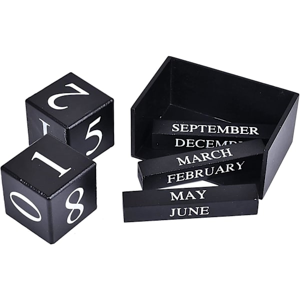 Puinen työpöytäkalenteri - Perpetual Block Month Date Dis