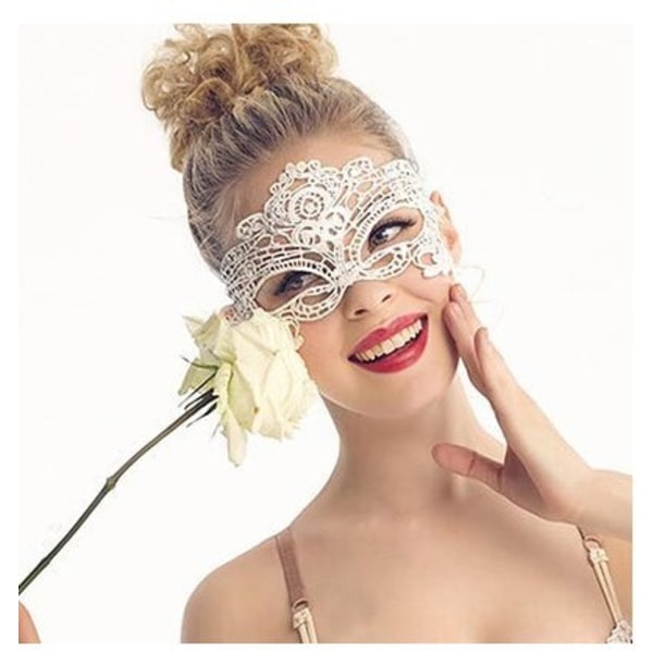 Lyxig Spets Ögonmask: Elegant & Bekväm Vit