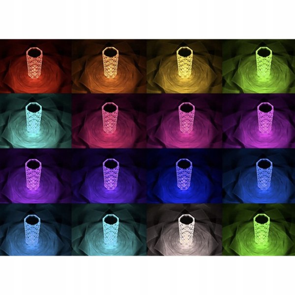 LED-lampa med rosreflektion - 16 färger Transparent