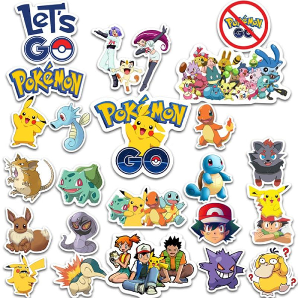50 Pokémon Klistermärken: PVC, Fukt & Solljus-tåliga multifärg