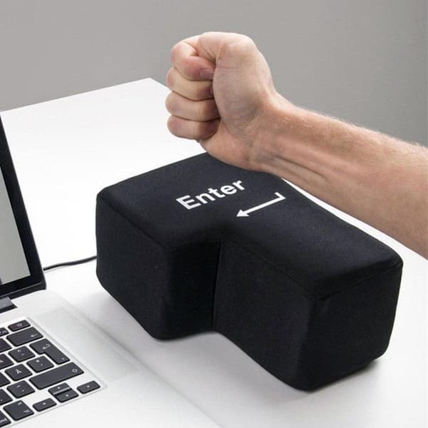 Stor Enter-tangent: Stresslindrande Kudde & USB-Anslutning Svart