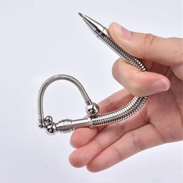 Fidget-penna: Metall, 2-i-1 funktion Silver