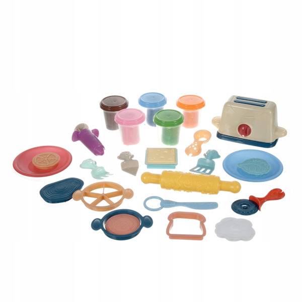 Stort leksaksset med pastaspruta, Toy Toast och Modeling Clay multifärg