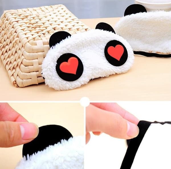 Fluffig sovmask för bättre sömn - Kär Panda multifärg one size