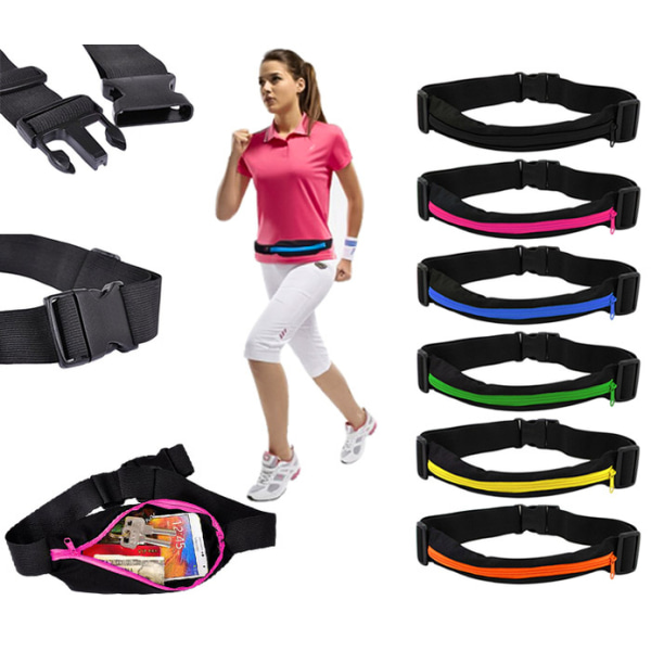 Smidigt sportbälte i svart eller rosa - Perfekt för träning Rosa one size