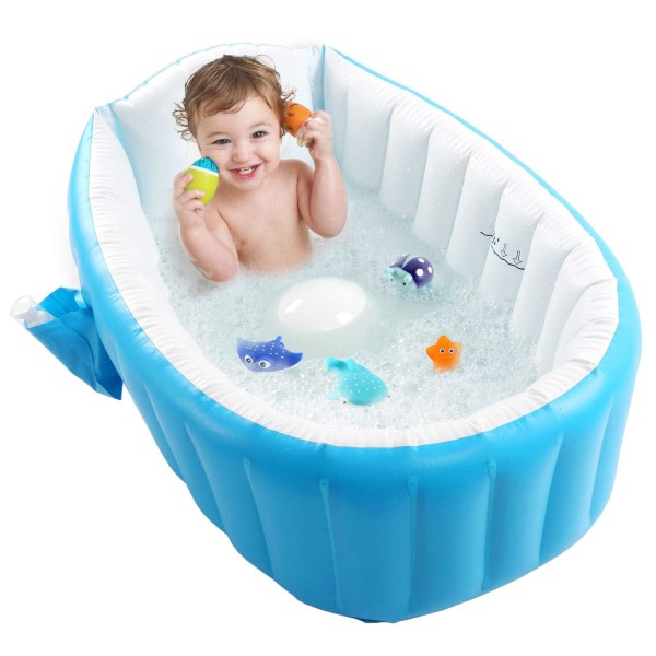 Uppblåsbart Babybadkar: Portabelt, Mjukt & Bekvämt Blå