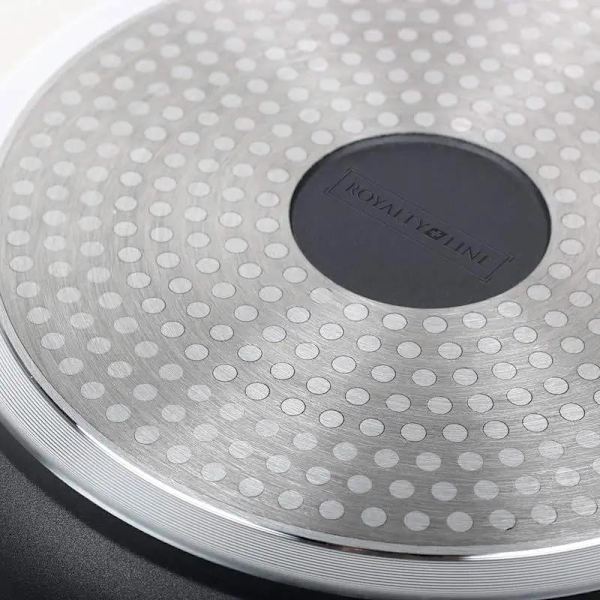 Non-stick gryta i lätt aluminium med glaslock - 7.0 L Svart