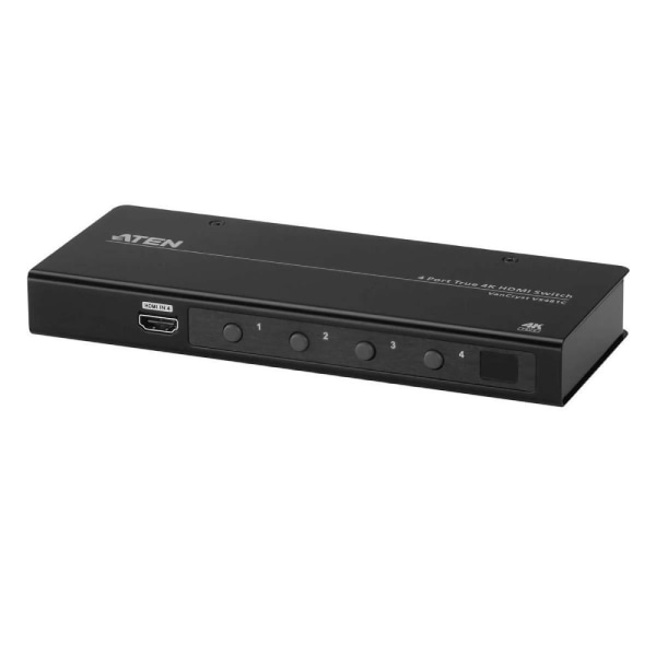 4K HDMI-omkopplare 4-port, 18 Gbps, IR & RS-232-styrning Svart