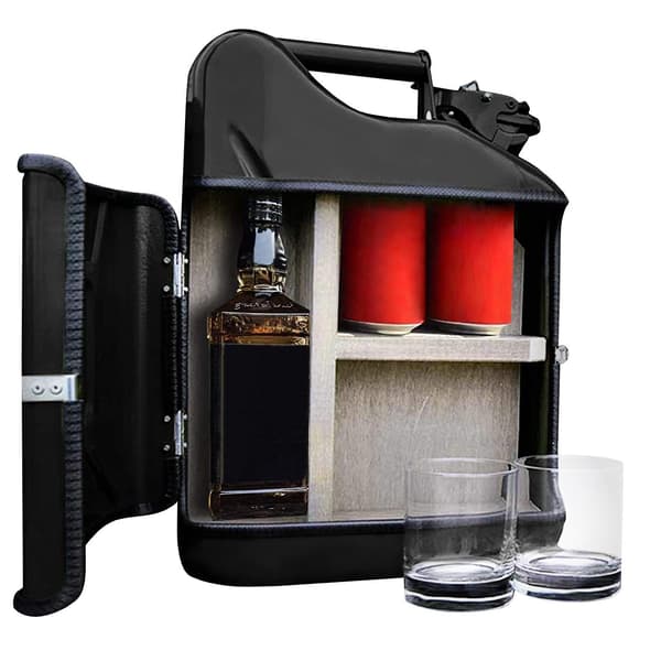 Unik Whiskybar i Jerrycan-Design: Perfekt Present! Svart