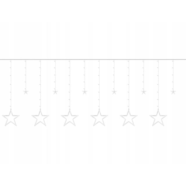 Stjärnformad LED-ljusridå: 8 lägen, inomhus/utomhus, IP44 Transparent