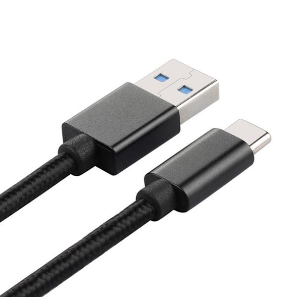 Snabb USB 3.0 till USB-C Kabel: Ladda & Synkronisera Enkelt Svart