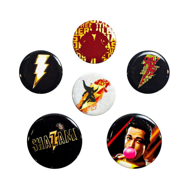 Shazam-pins i 6-pack för att dekorera kläder och väskor multifärg